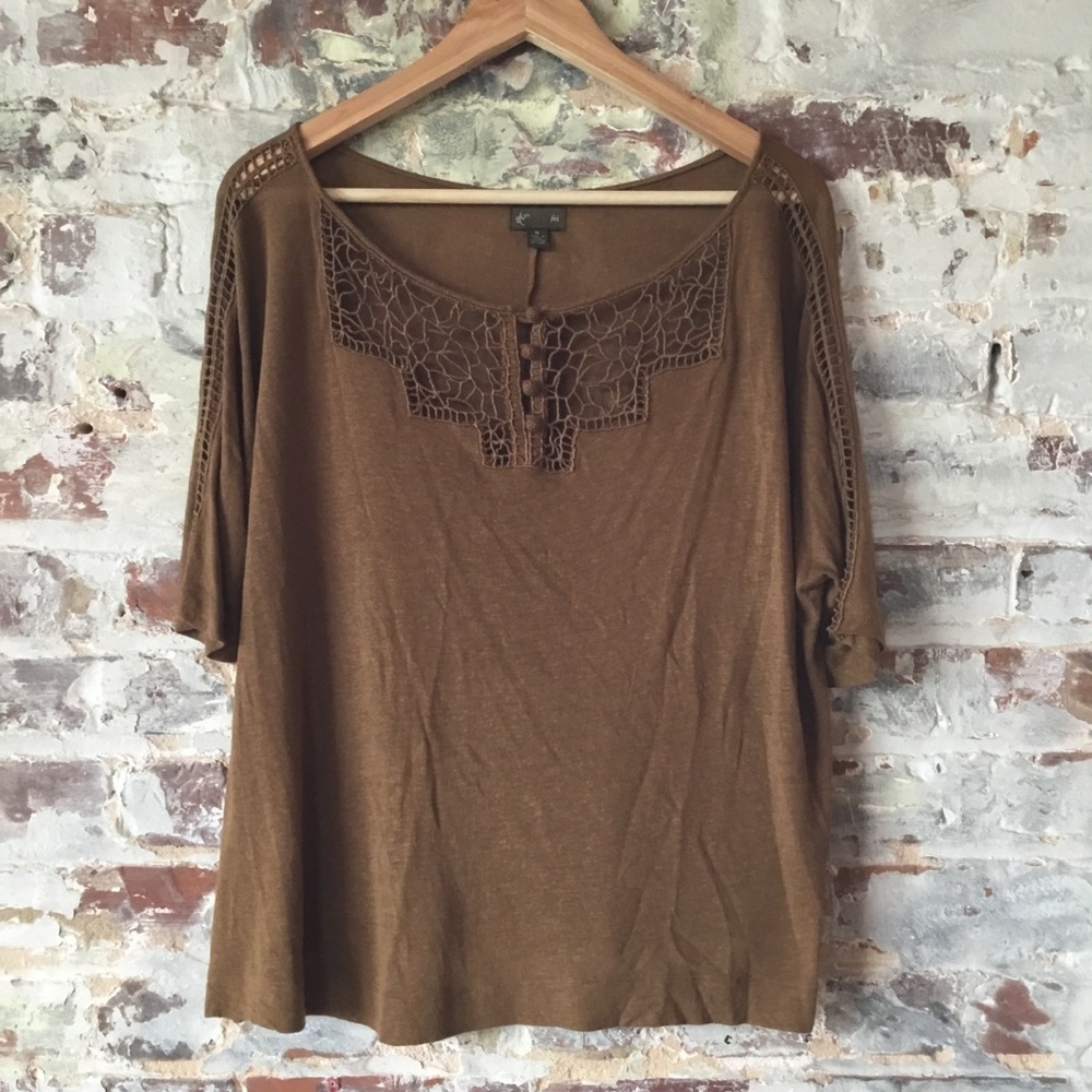 Anthropologie Fei Brown Top
